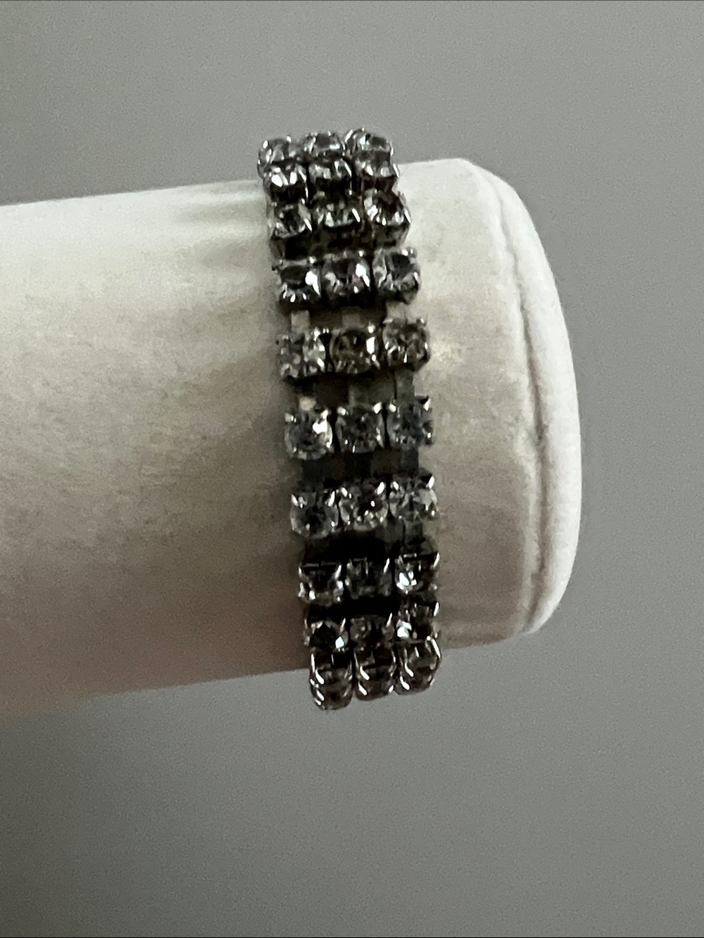 Vintage Silver Rhinestone 3” Bracelet - Women’s Jewelry